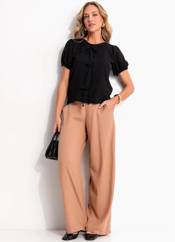 Quintess - Blusa Preta em Air Flow. 3