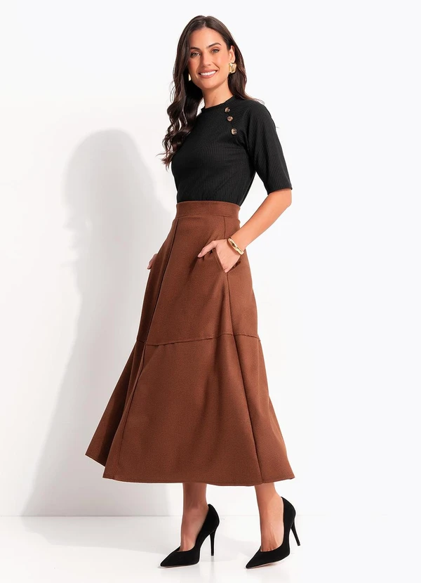 Quintess - Blusa Preta em Malha Canelada 3