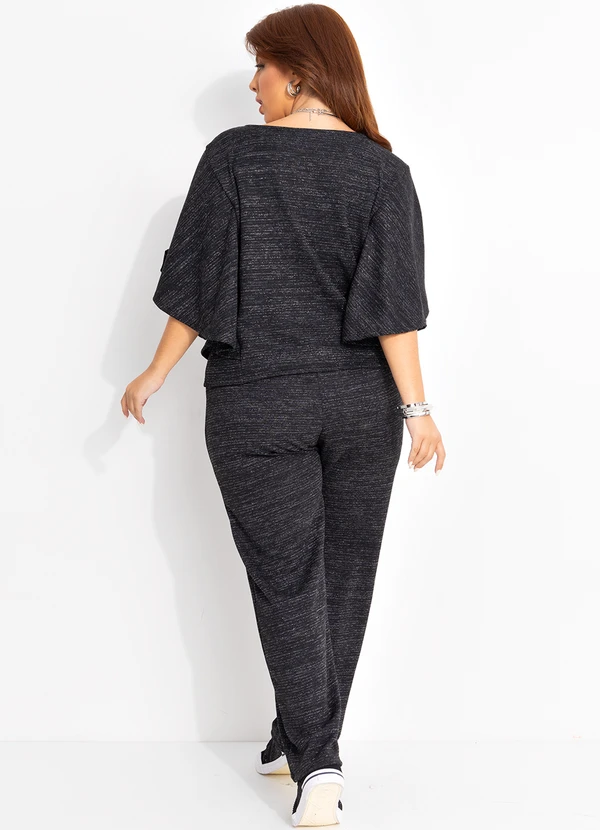 Quintess - Blusa Preta em Malha com Lurex 12