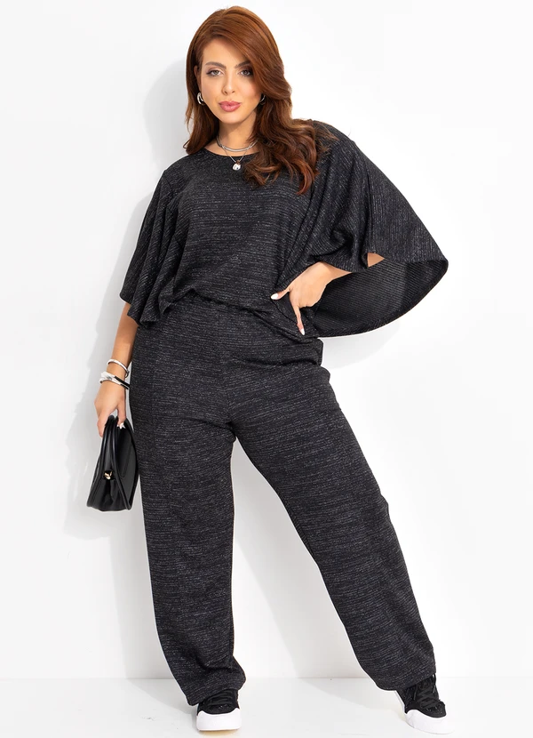 Quintess - Blusa Preta em Malha com Lurex 13