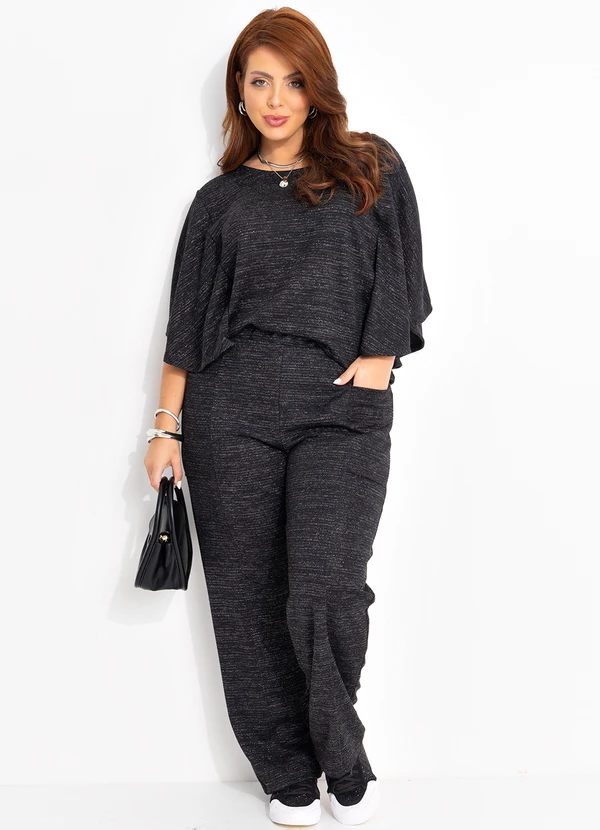 Quintess - Blusa Preta em Malha com Lurex 14