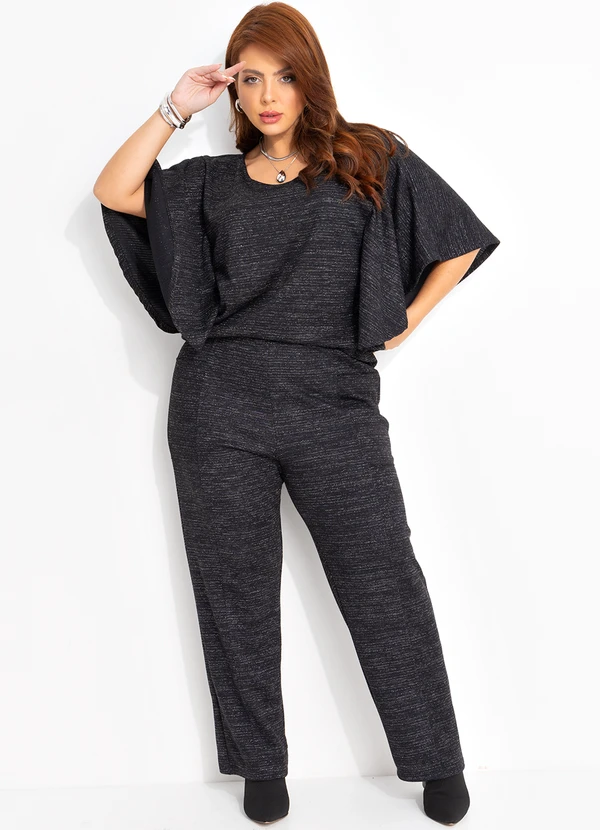 Quintess - Blusa Preta em Malha com Lurex 15