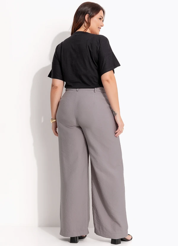 Quintess - Blusa Preta em Malha de Algodão Penteado com Detalhe de Nó no Ombro 3