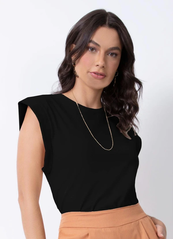 Quintess - Blusa Preta em Malha de Algodão 5