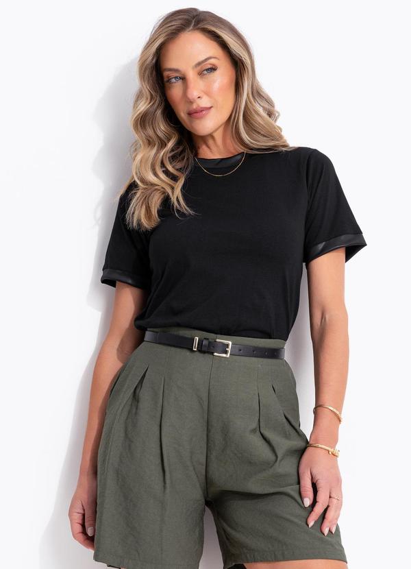 Blusa (Preta) em Malha de Algod�o
