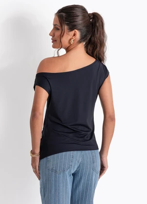 Quintess - Blusa Preta em Malha de Algodão - QUINTESS
