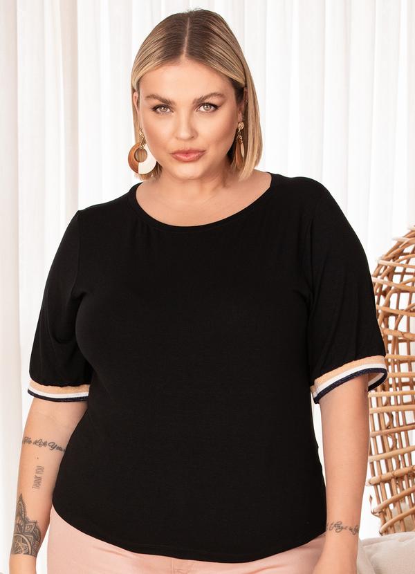 Quintess - Blusa Preta em Malha de Viscose 5