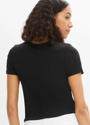 bonprix - Blusa Preta em Malha de Viscose - BONPRIX