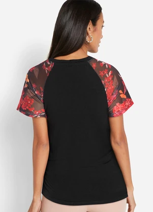 bonprix - Blusa Preta em Malha de Viscose - BONPRIX