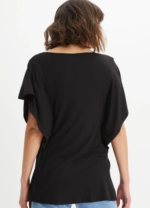 bonprix - Blusa Preta em Malha de Viscose - BONPRIX