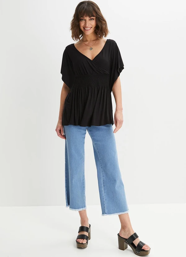 bonprix - Blusa Preta em Malha de Viscose 3