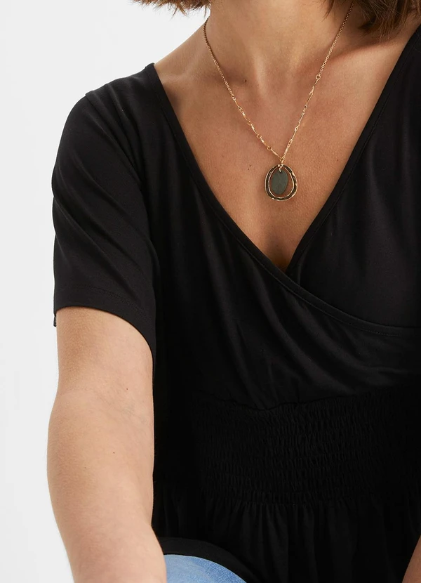 bonprix - Blusa Preta em Malha de Viscose 6