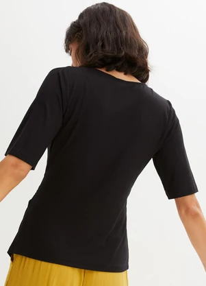 bonprix - Blusa Preta em Malha de Viscose - BONPRIX