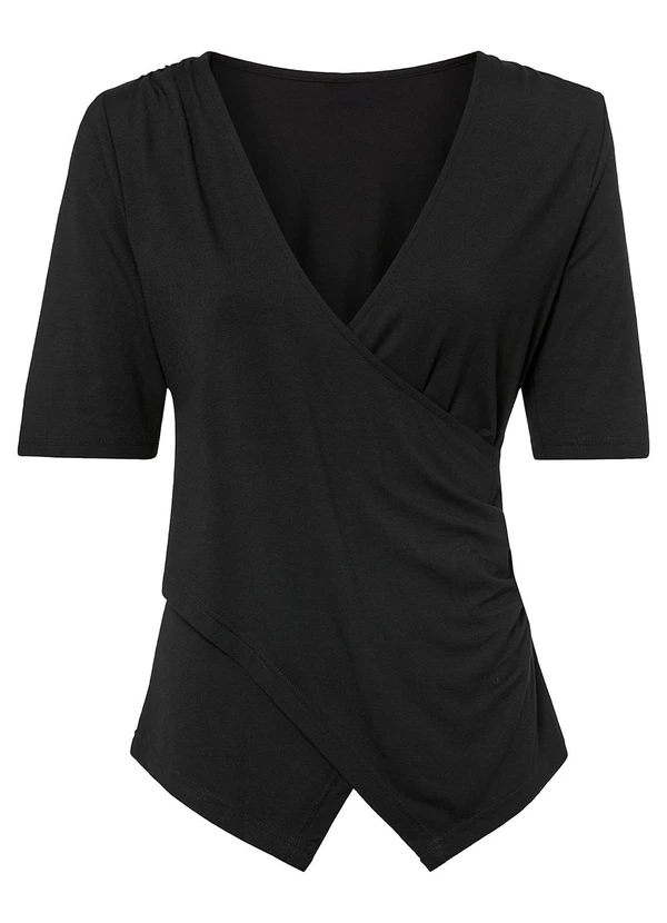 bonprix - Blusa Preta em Malha de Viscose 6