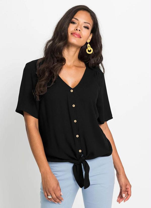 bonprix - Blusa Preta em Malha de Viscose 3