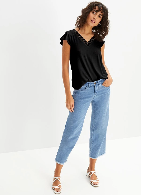 bonprix - Blusa Preta em Malha de Viscose 2