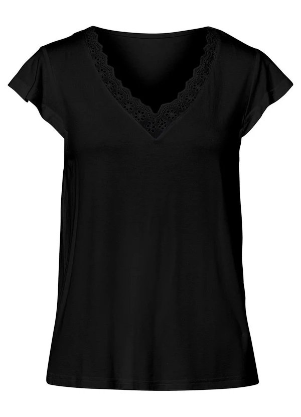 bonprix - Blusa Preta em Malha de Viscose 5