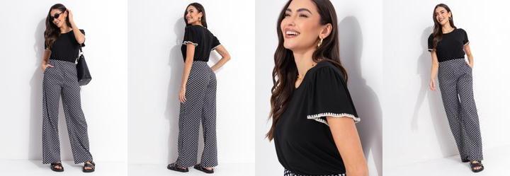 Blusa Preta em Malha de Viscose