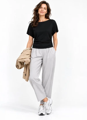Quintess - Blusa Preta em Malha de Viscose - QUINTESS