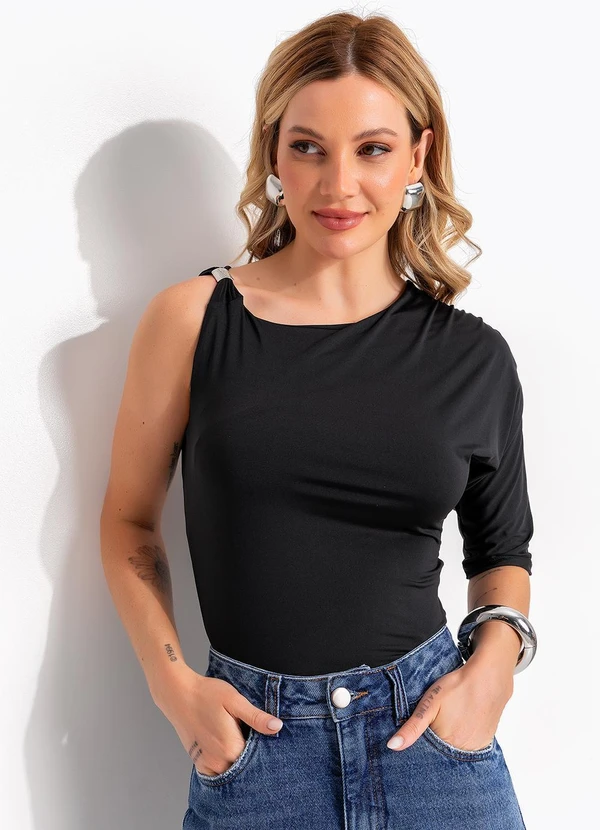 Quintess - Blusa Preta em Malha Fria 5