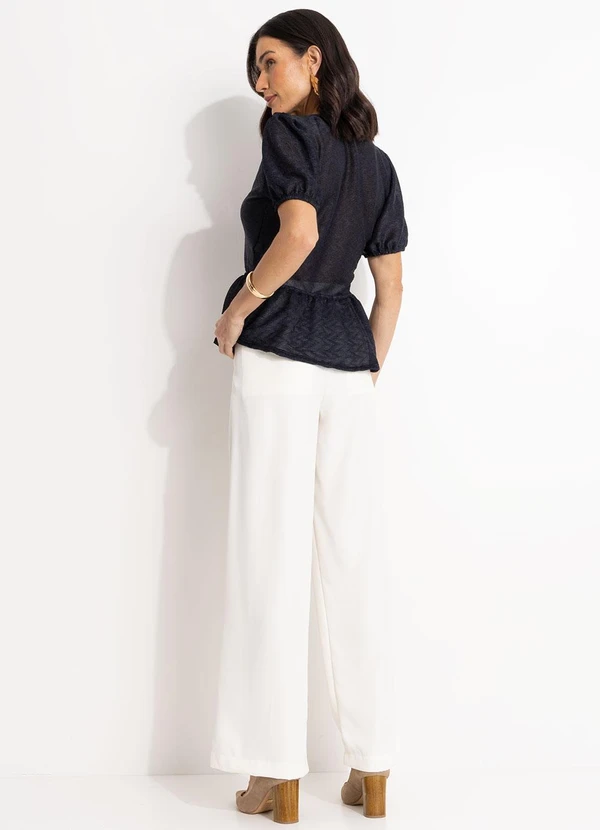 Quintess - Blusa Preta em Malha Texturizada 2