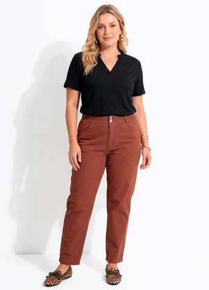 Quintess - Blusa Preta em Malha Tricô Texturizada - QUINTESS