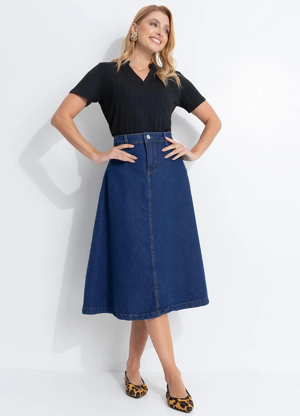 Quintess - Blusa Preta em Malha Tricô Texturizada 4