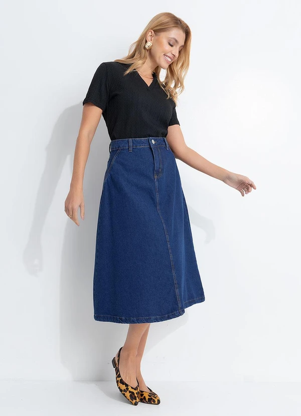 Quintess - Blusa Preta em Malha Tricô Texturizada 5