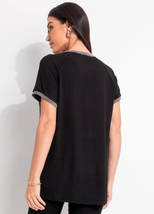 Quintess - Blusa Preta em Malha Tricô - QUINTESS