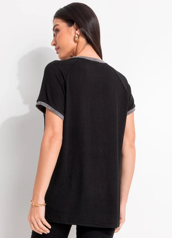 Quintess - Blusa Preta em Malha Tricô 2