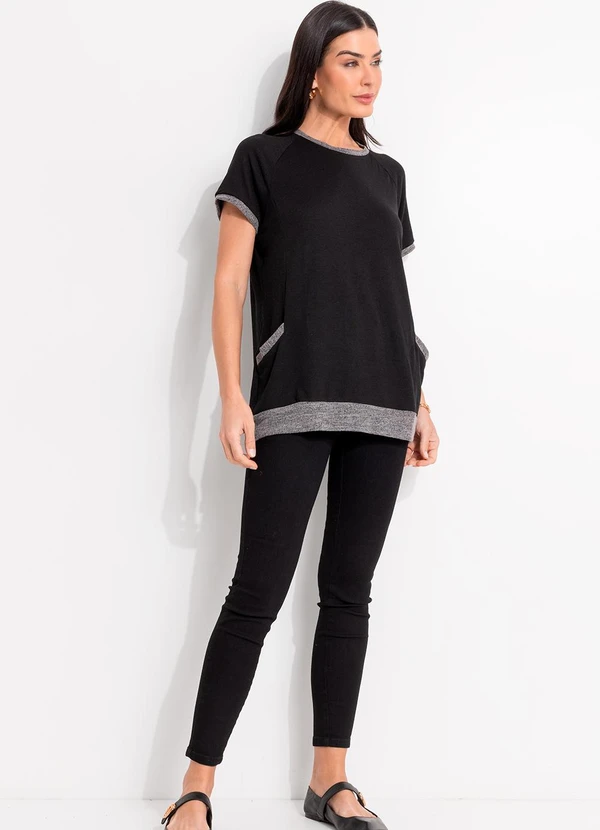 Quintess - Blusa Preta em Malha Tricô 6