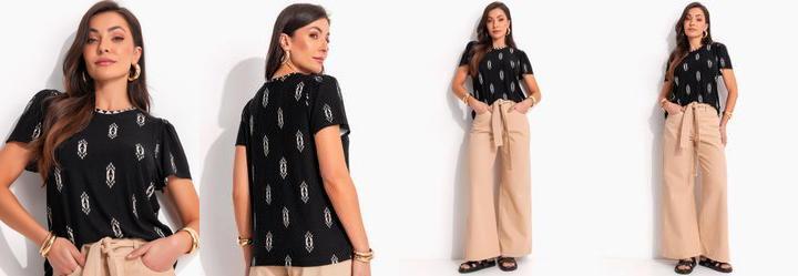 Blusa Preta em Moletinho de Viscose