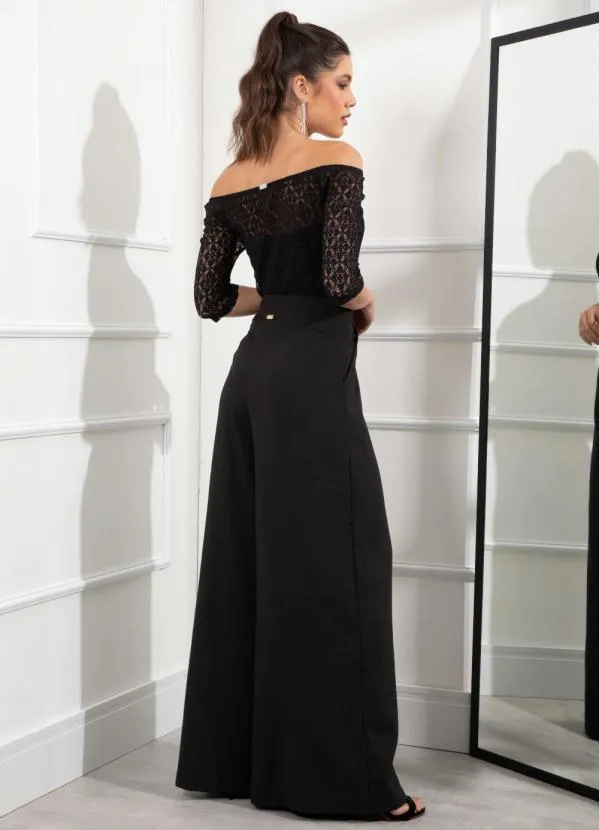 Quintess - Blusa Preta em Renda Ombro a Ombro 3