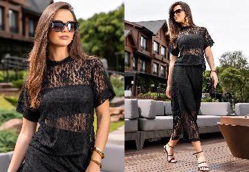 Blusa Preta em Renda