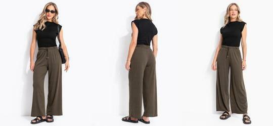 Blusa Preta em Ribana Canelada