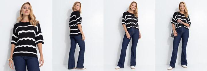 Blusa Preta em Tric�