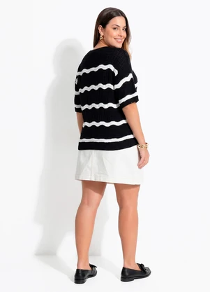 Quintess - Blusa Preta em Tricô - QUINTESS