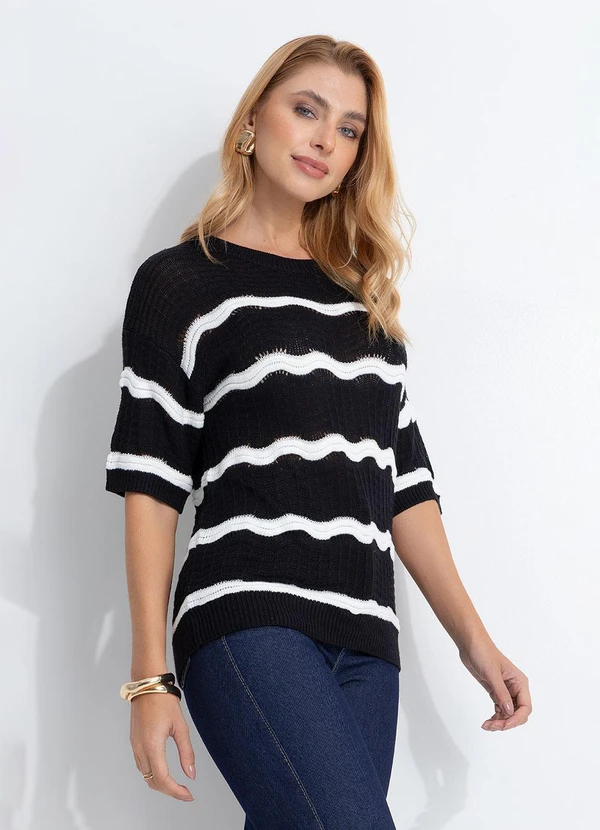 Quintess - Blusa Preta em Tricô 5