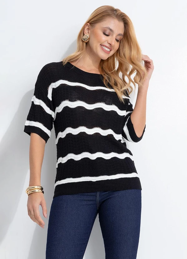 Quintess - Blusa Preta em Tricô 6