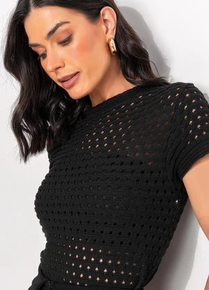 Quintess - Blusa Preta em Tricô - QUINTESS