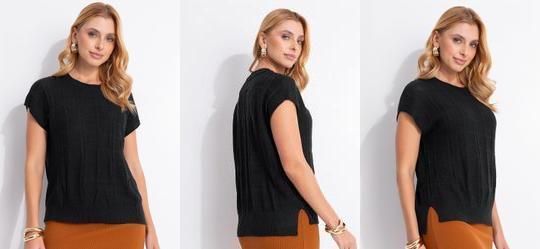 Blusa Preta em Tricot