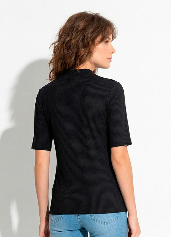 Malwee - Blusa Preta em Viscose Canelada 3