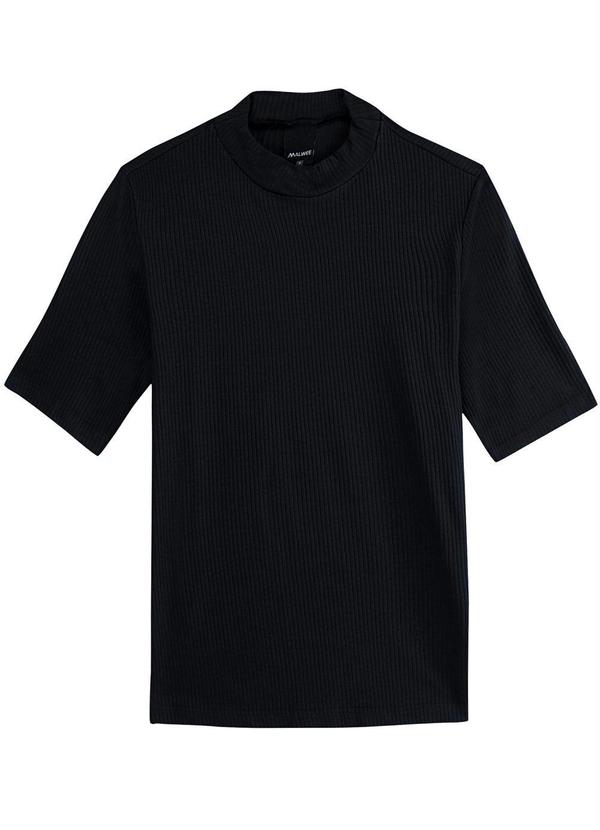 Malwee - Blusa Preta em Viscose Canelada 5