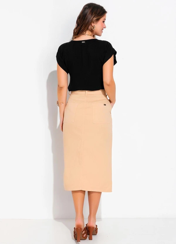 Quintess - Blusa Preta em Viscose Plana Sarjada 4