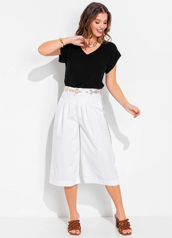 Quintess - Blusa Preta em Viscose Plana Sarjada 6