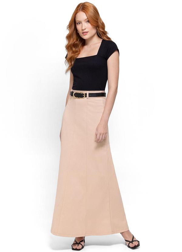 Enfim - Blusa Preta Justa em Malha Trabalhada