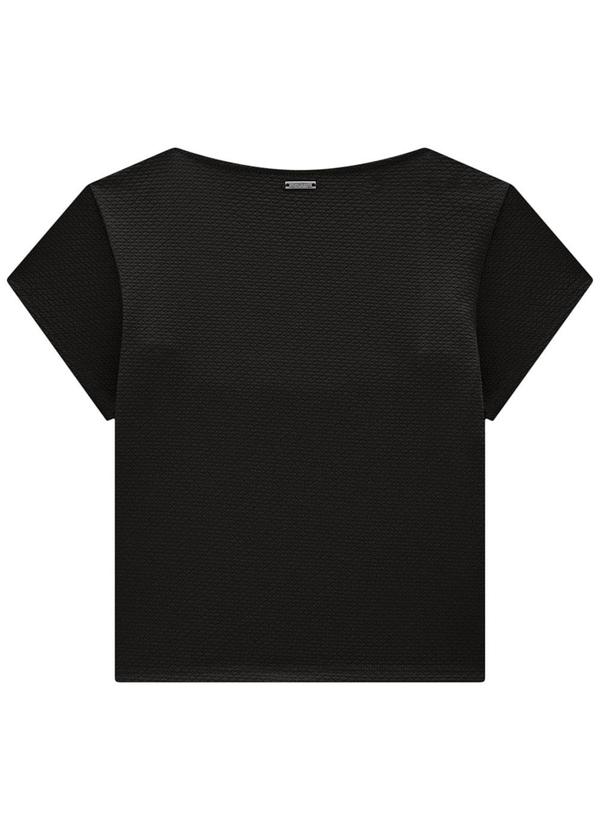 Enfim - Blusa Preta Justa em Malha Trabalhada 3