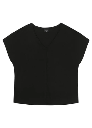 Malwee - Blusa Preto Box em Viscolinho Sarjado - MALWEE