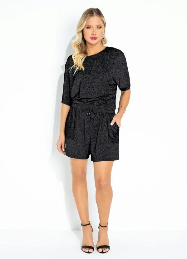 Rovitex - Blusa Preto com Corrente de Strass Rovitex 4