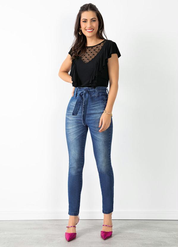 Quintess - Blusa Preto com Decote em Tule 3